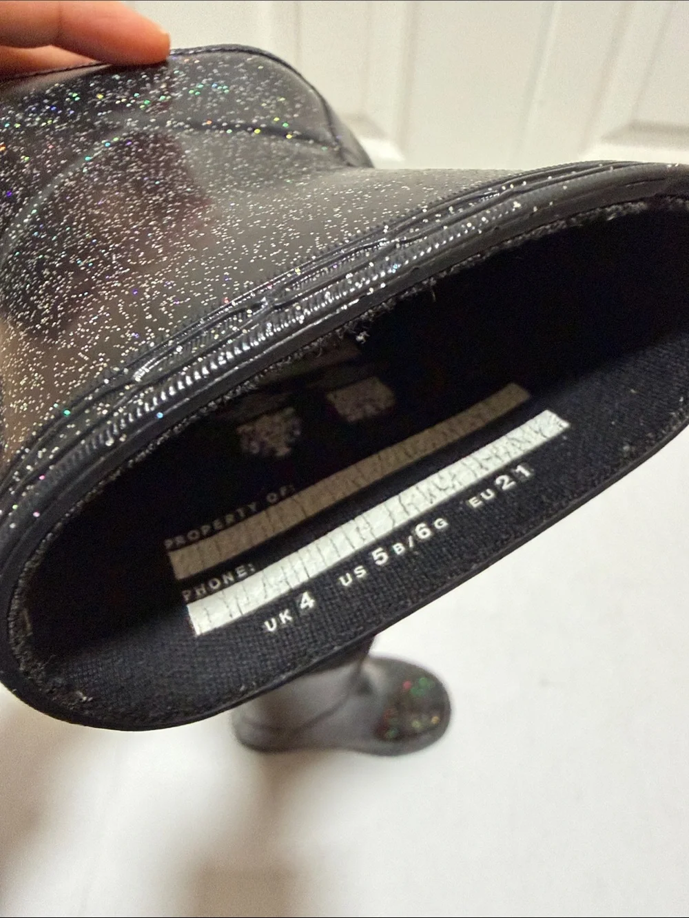 Hunter Black Glitter Classic Rain Boots - Little Kids/Toddler Size 5/6